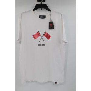 NWT Bille Beino men's XL graphic Tee flags short sleeve t‎ shirt white cotton